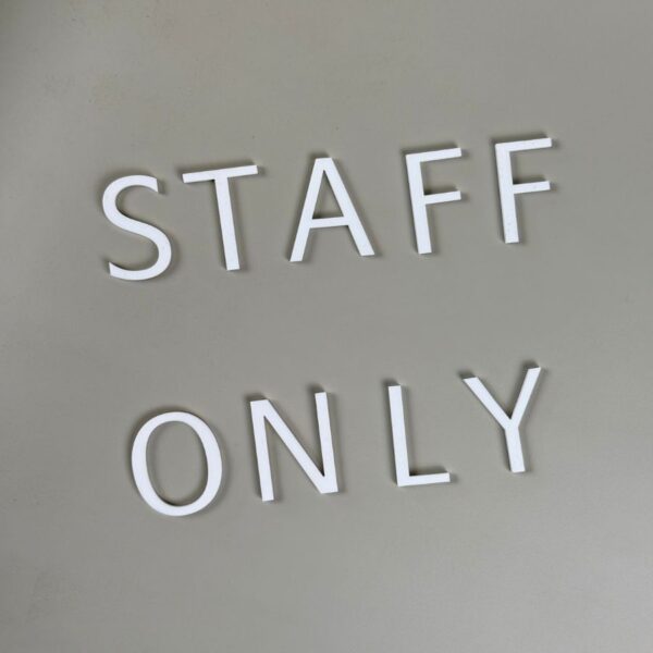 STAFF ONLY 立體字-附背膠定位紙